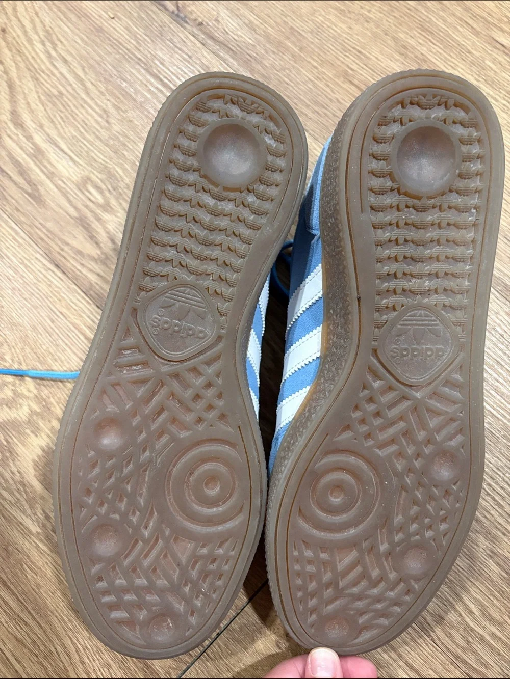 adidas Light Blue Suede Spezial Sneaker with White Stripes